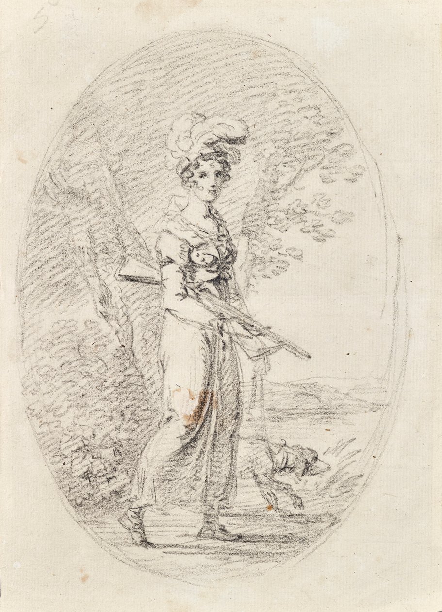 Myslivkyně se psem od Angelica Kauffmann