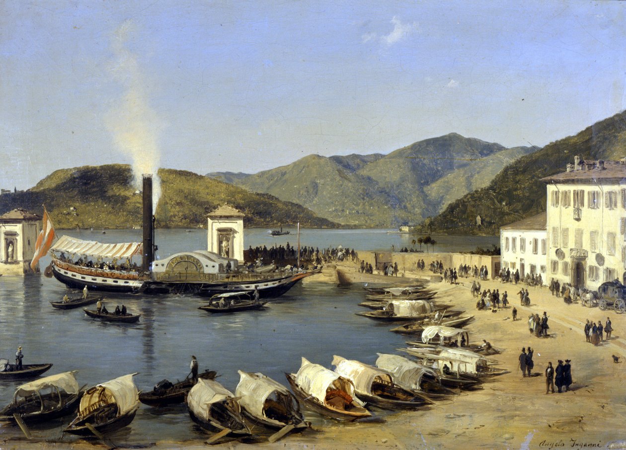 Přístav Como (Como) od Angelo Inganni