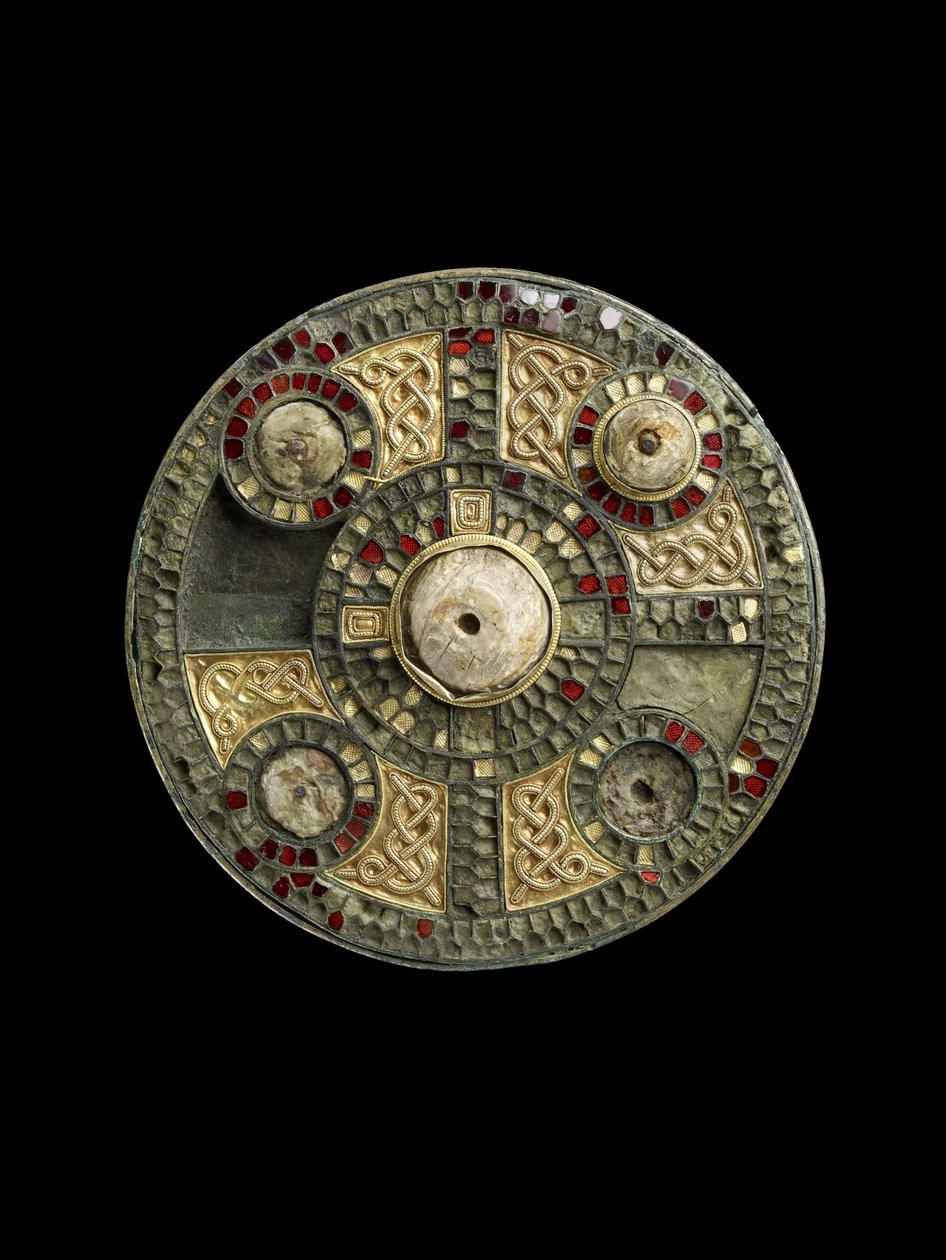 Kotoučová brož, 400-1066 (sklo, zlato, slonovina) od Anglo Saxon