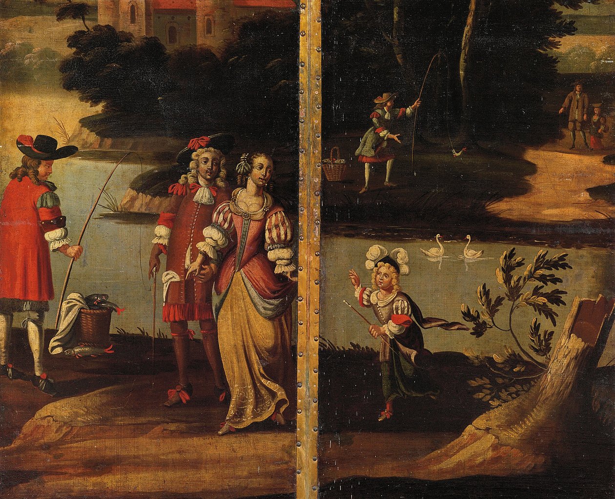 Čtyřnásobná oboustranná obrazovka, cca 1700 od Anglo Flemish School