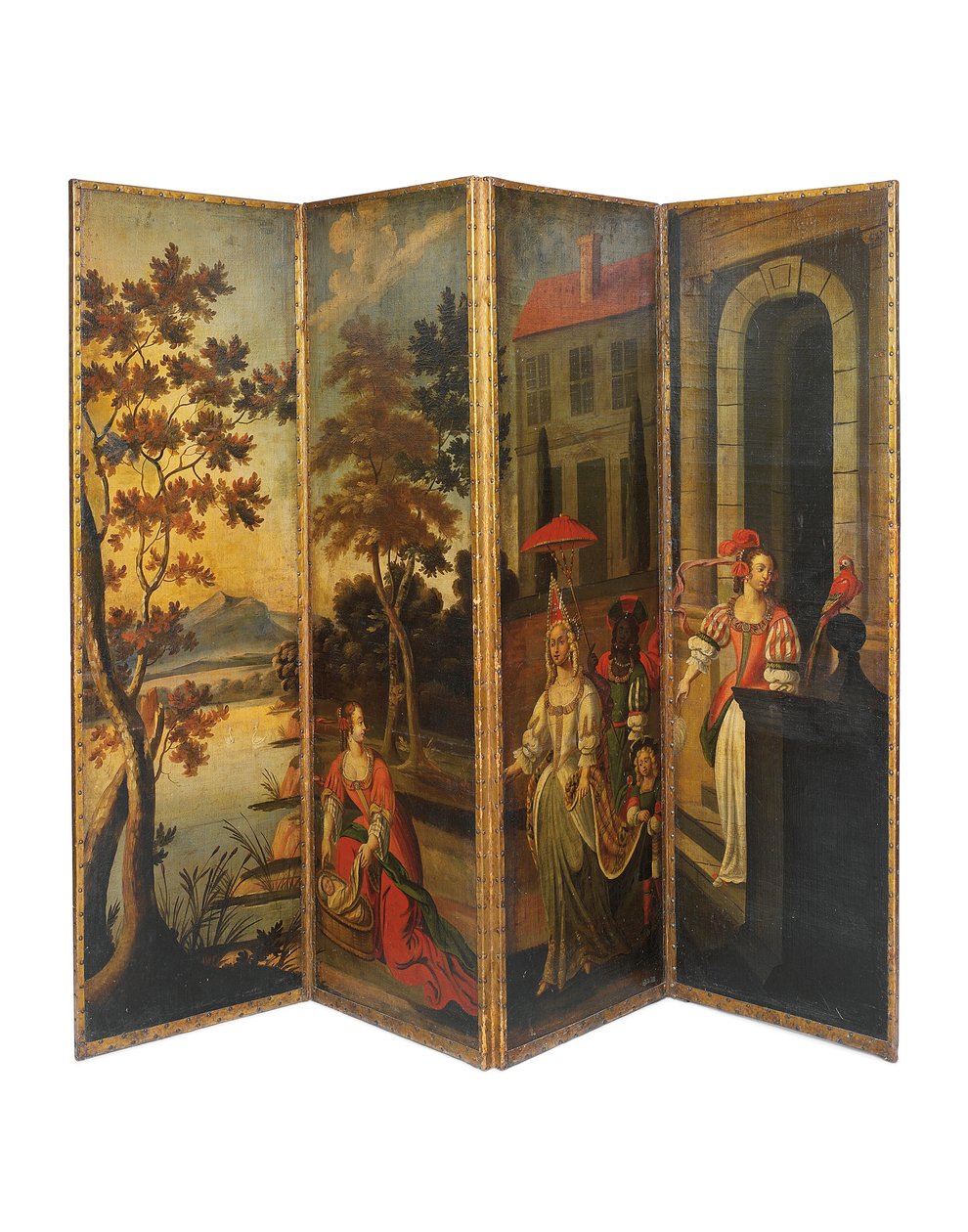 Čtyřnásobná oboustranná obrazovka, cca 1700 od Anglo Flemish School