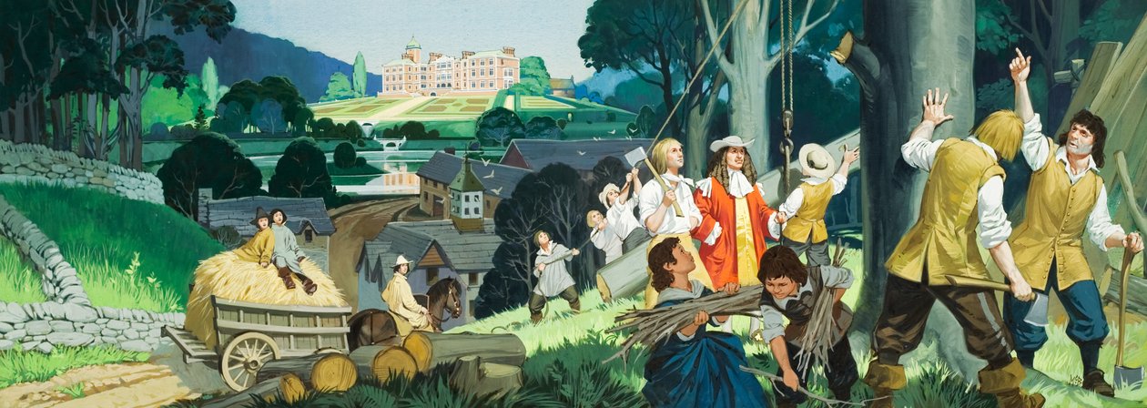 Kácení dřeva (kvaš na papíře) od Angus McBride
