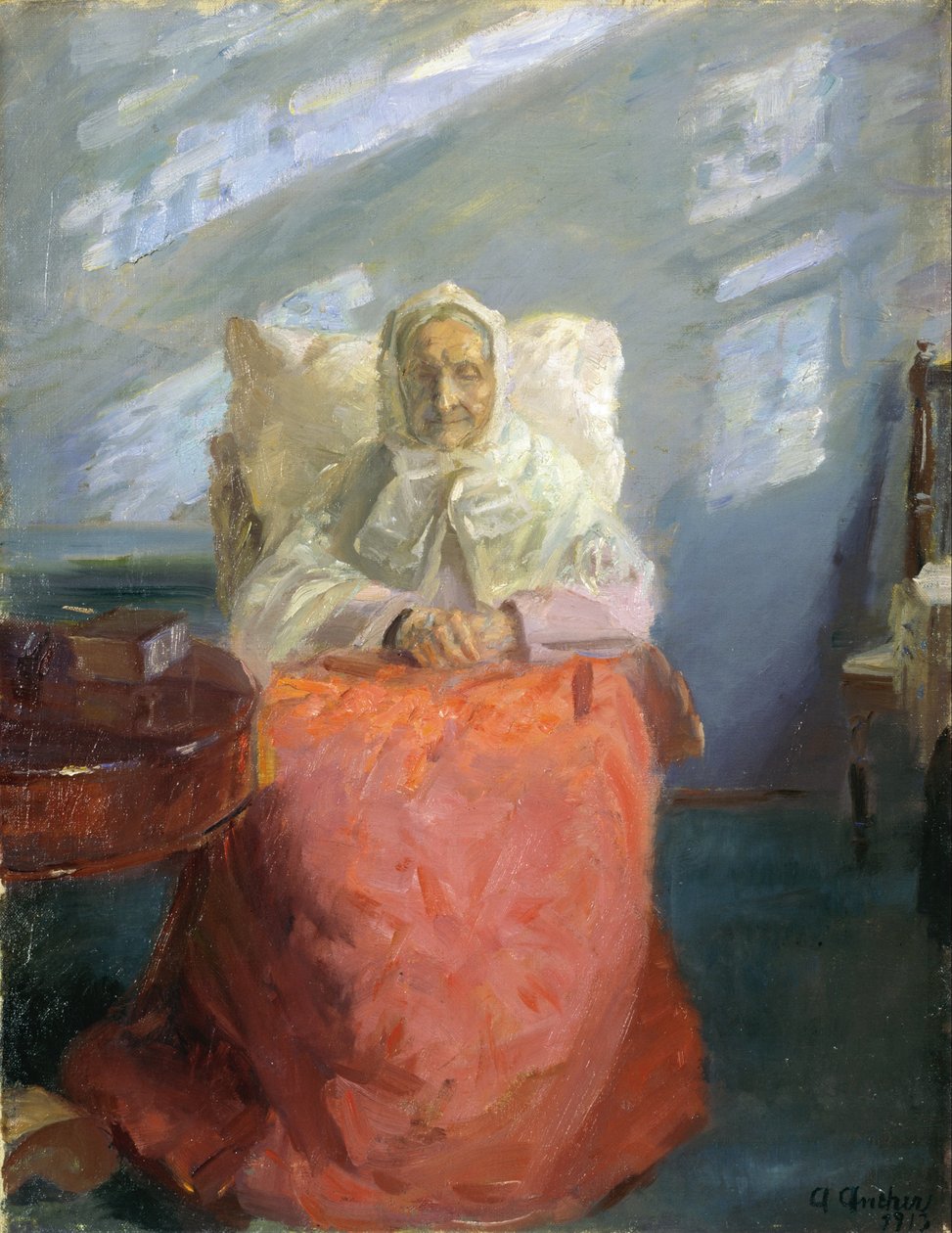 Paní Ane Brøndumová v modré místnosti od Anna Ancher