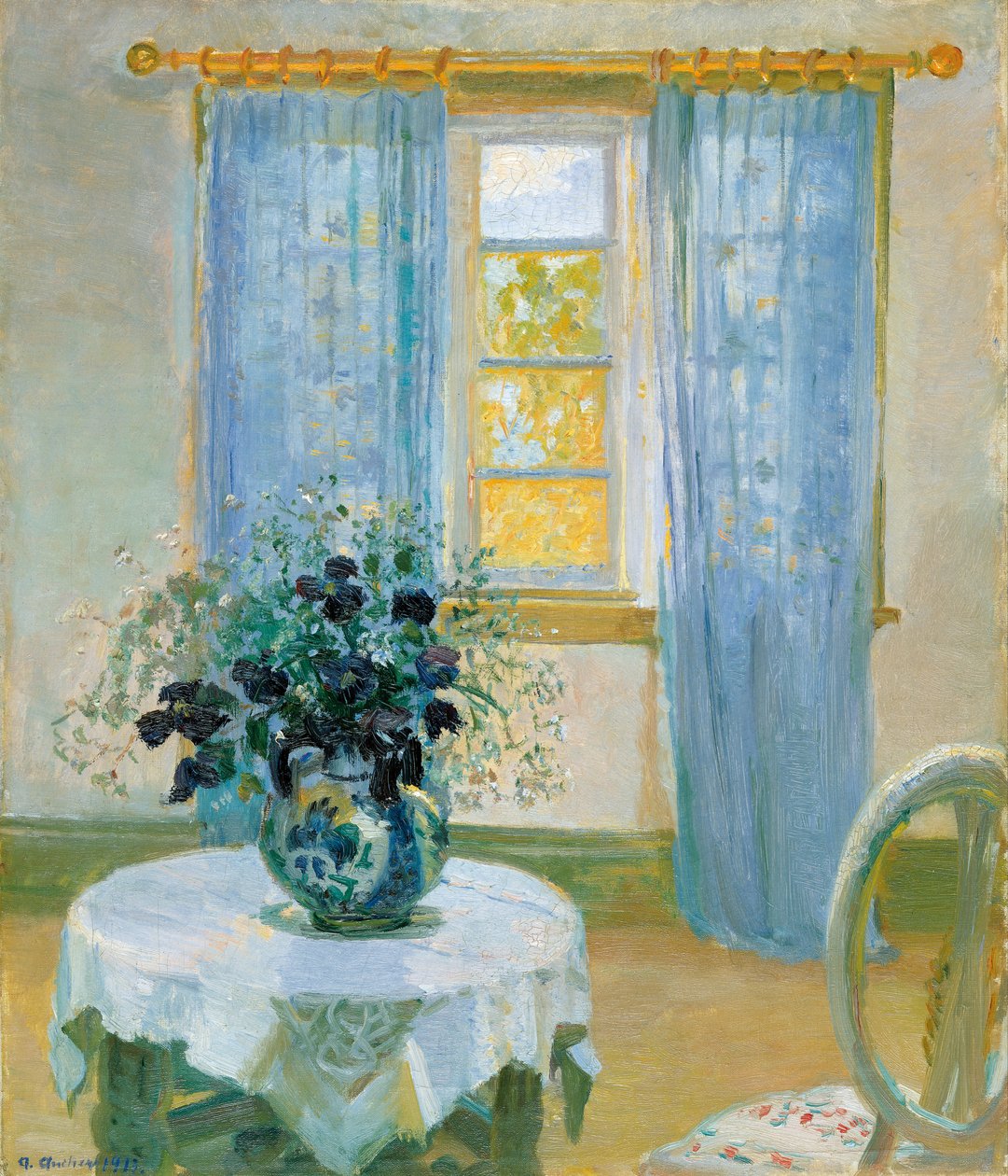 Interiér s plamének od Anna Ancher