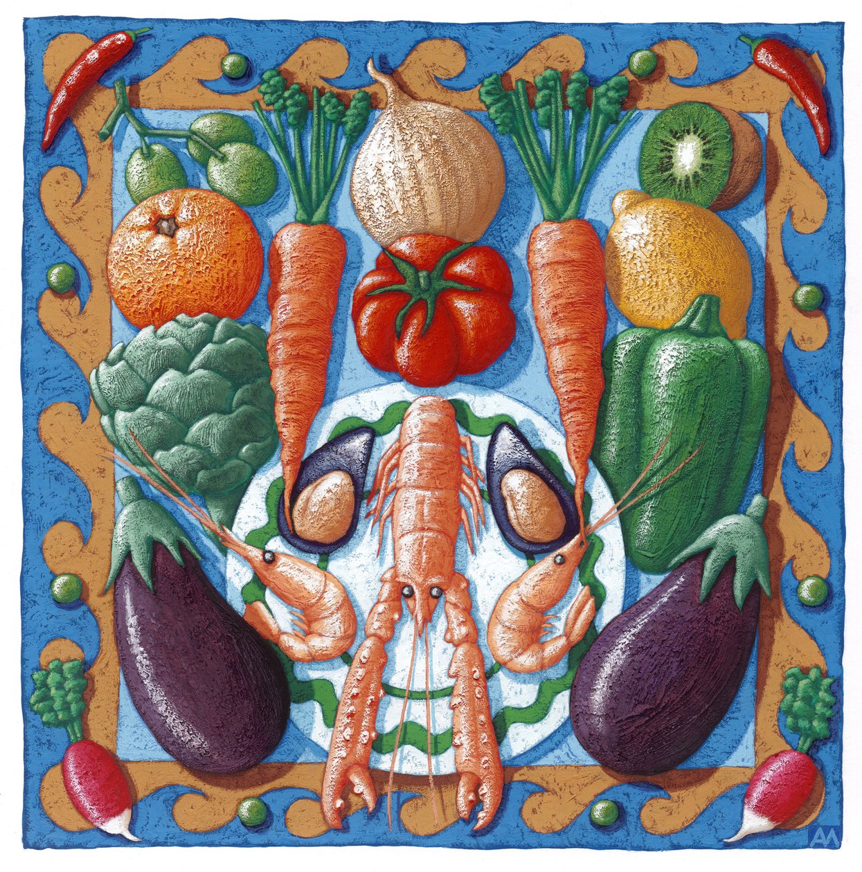 Langoustine, 2000 (kvaš) od Annalisa Morrocco