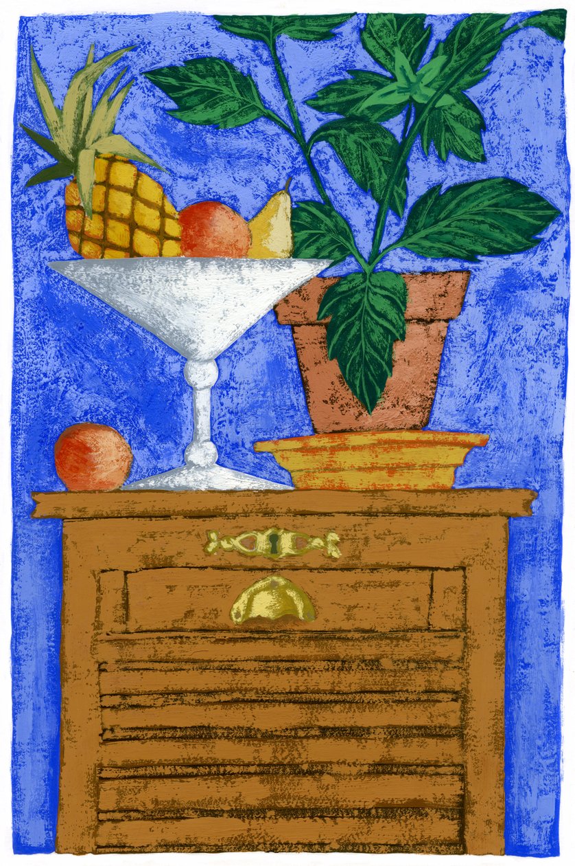 Zátiší s ananasem, 2010 (kvaš) od Annalisa Morrocco