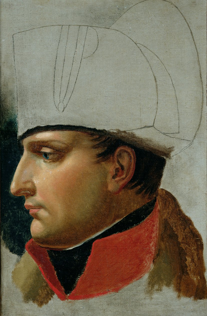 Nedokončený portrét Napoleona I. (1769-1821) dříve připisovaný Jacquesu Louisi Davidovi (1748-1825) 1808 od Anne Louis Girodet de Roucy Trioson
