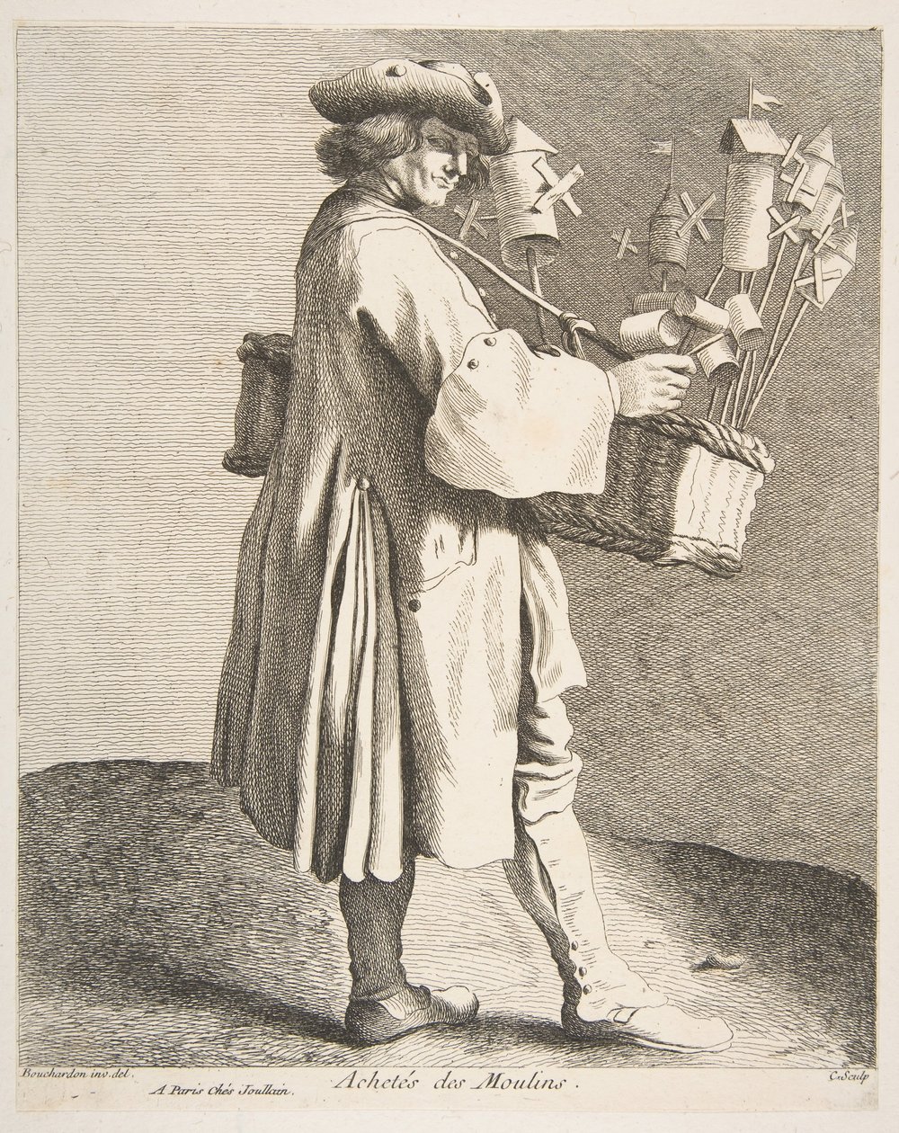 Whirligig Peddler, 1742. od Anne Claude Philippe de Caylus