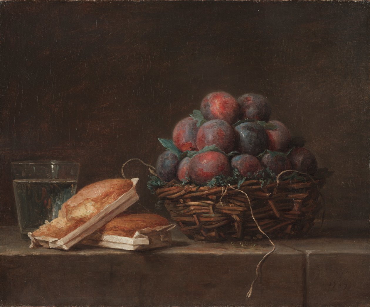 Košík švestek, 1769. od Anne Vallayer Coster