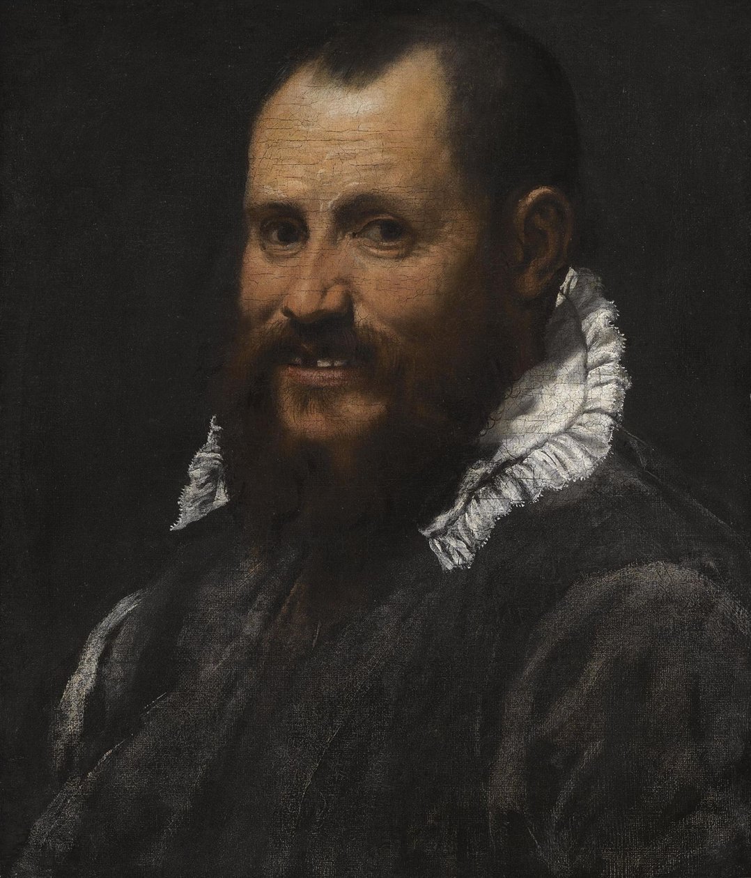 Portrét muže, délka poprsí, v bílém límci od Annibale Carracci