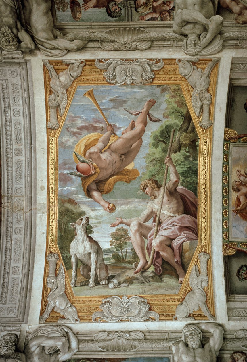 Merkur a Paříž (Freska od Annibale Carracci