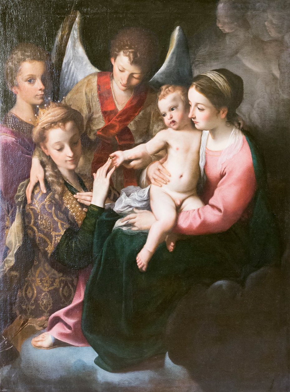 Mystická svatba svaté Kateřiny od Annibale Carracci