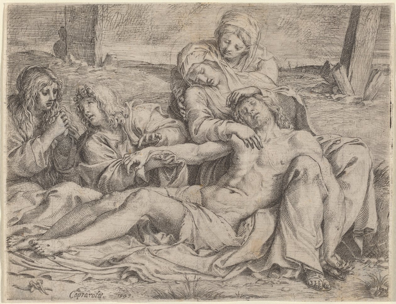 Pietà („Kristus z Capraroly“) od Annibale Carracci