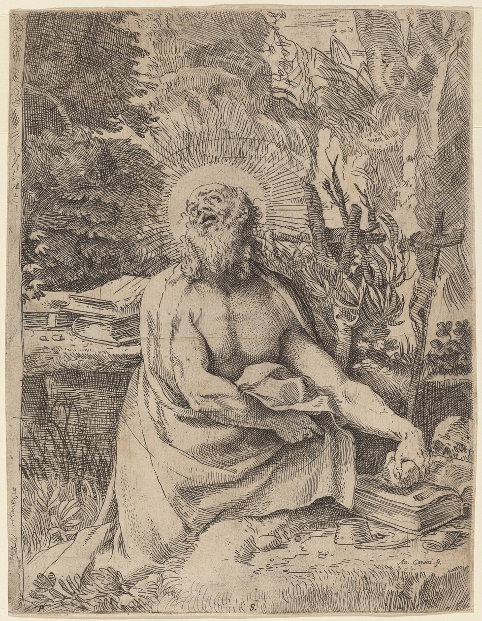 Svatý Jeroným v divočině od Annibale Carracci