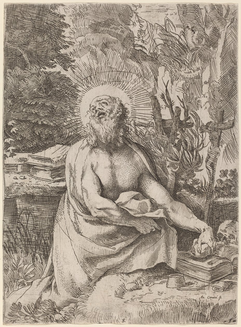 Svatý Jeroným v divočině od Annibale Carracci
