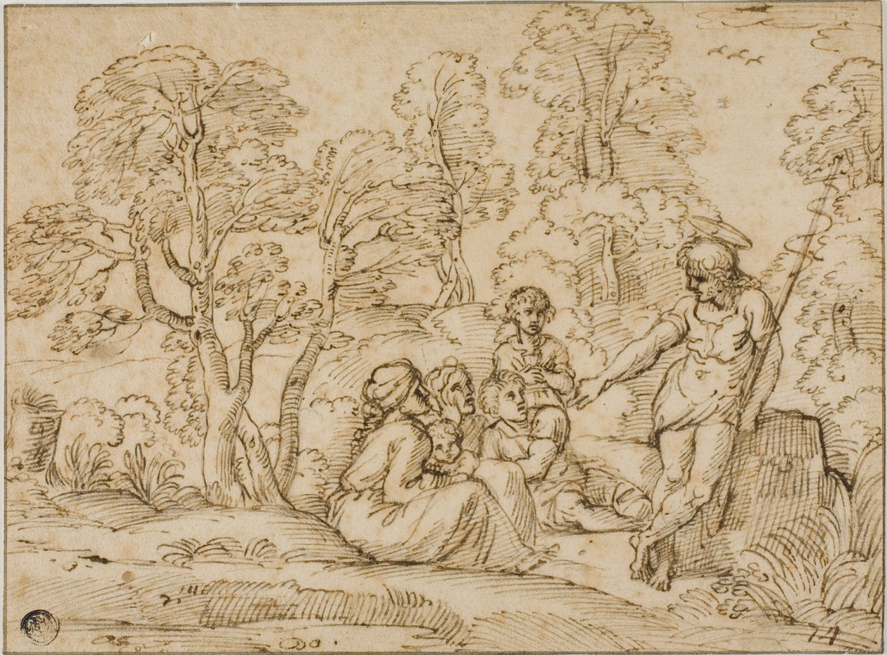Kázání svatého Jana Křtitele od Annibale Carracci