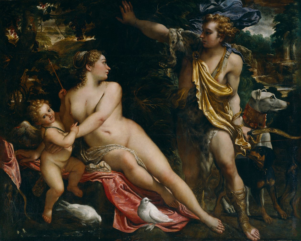 Venuše, Adonis a Cupid, kolem roku 1590 od Annibale Carracci