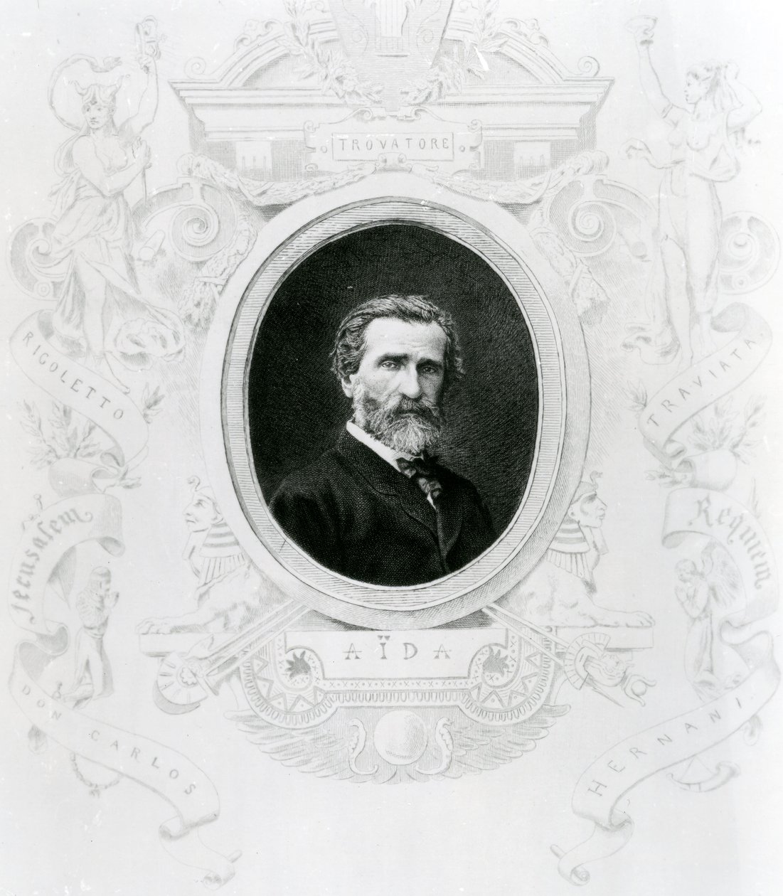Hudební titulní list pro Aidu od Giuseppe Verdiho (1813-1901) (litografie) od Unbekannt Unbekannt