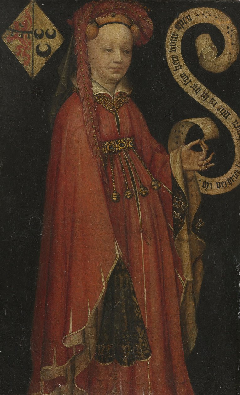 Portrét Lysbeth van Duvenvoorde, kolem roku 1430 (olej na pergamenu) od Unbekannt Unbekannt