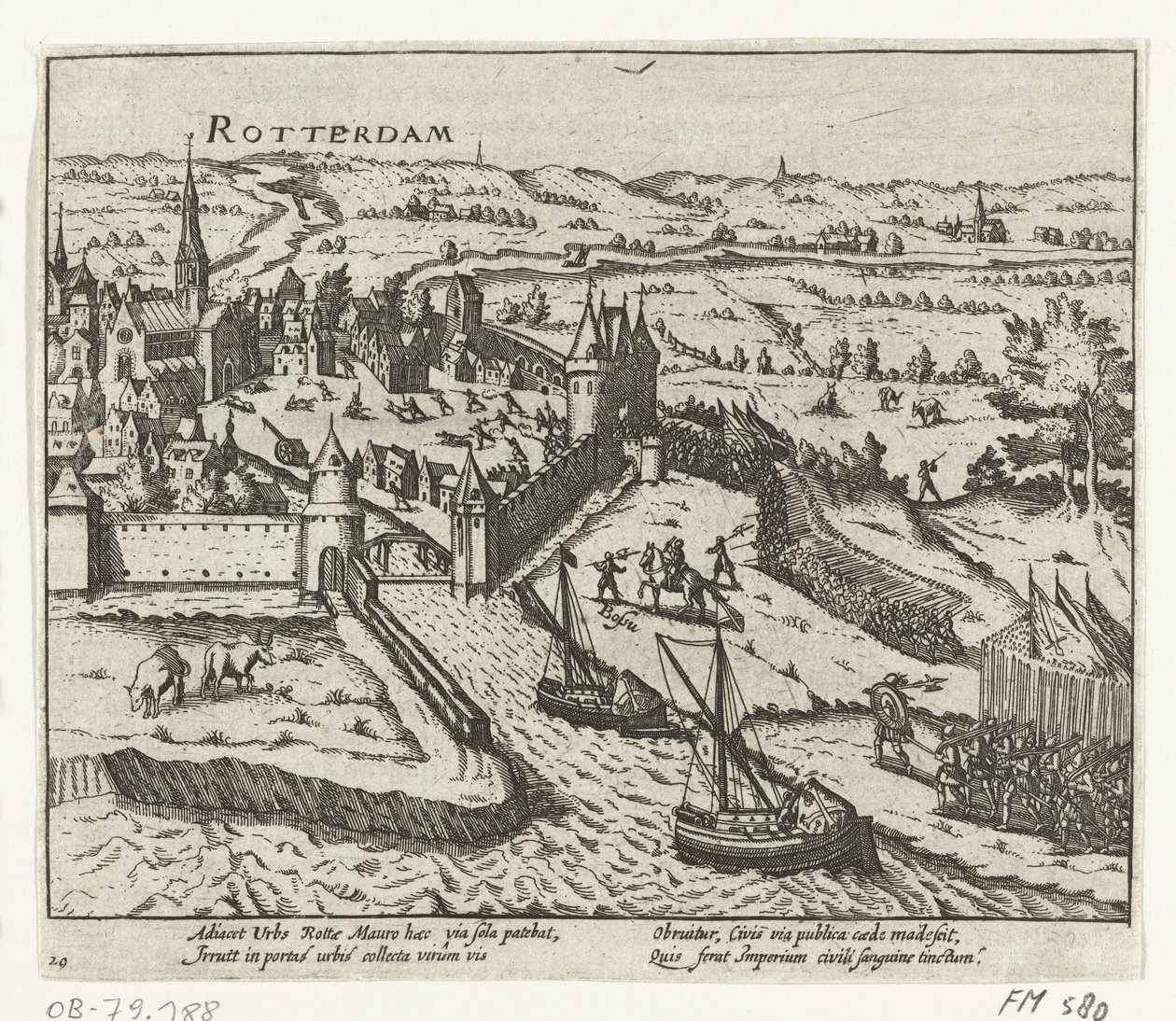 Bossu napadne Rotterdam, 1572 od Anonymous