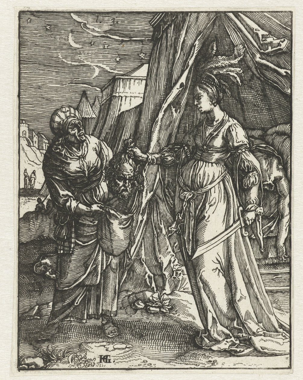 Judith s hlavou Holoferna od Anonymous