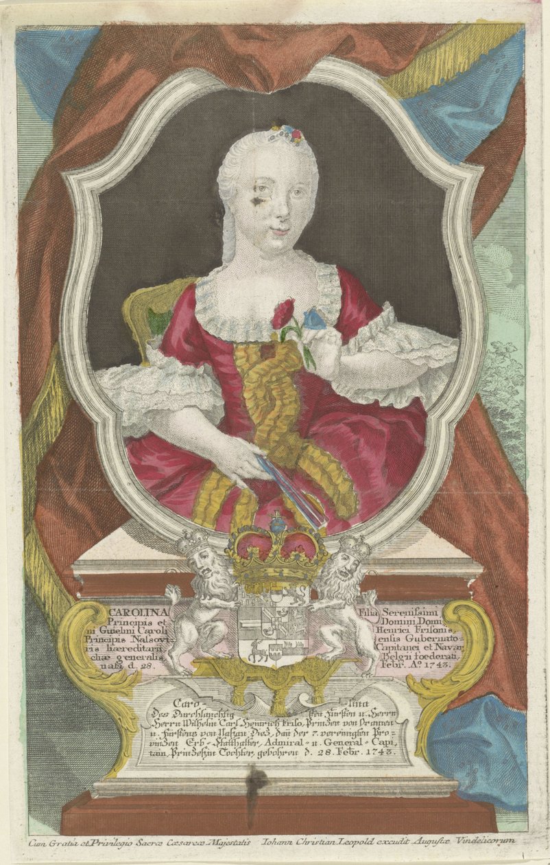 Portrét Karolíny, princezny z Orange-Nassau od Anonymous