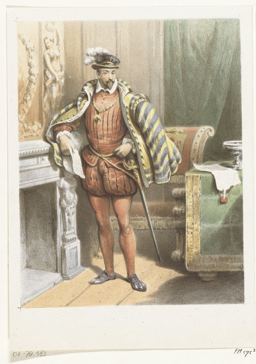 Portrét stojícího šlechtice, kolem roku 1572 od Anonymous