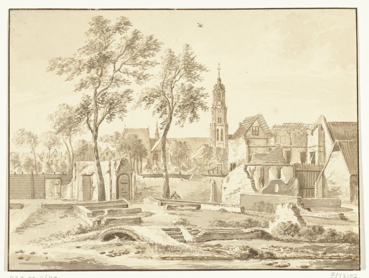 Ruina v Delftu po katastrofě se střelným prachem, 1654 od Anonymous