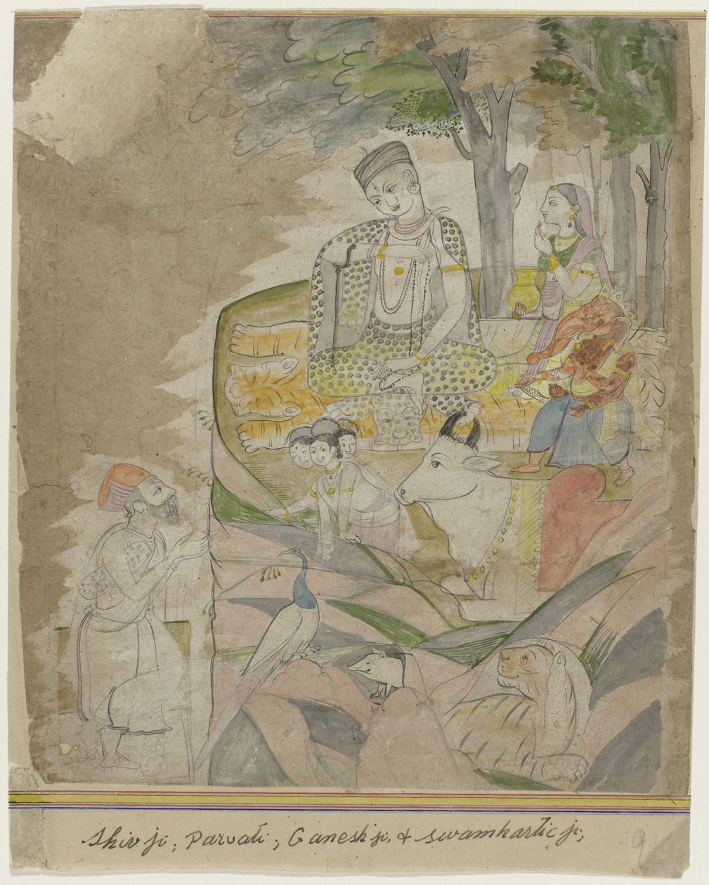 Shiva M Parvati Op Berg od Anonymous