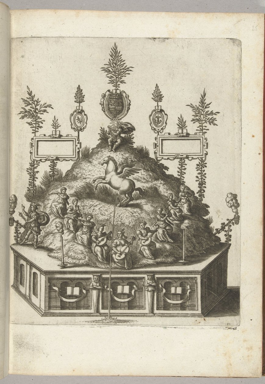 Scéna s Apollónem na Parnasu, 1594 od Anonymous