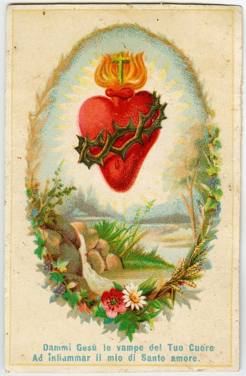 Pobožný obrázek: Sacred Heart (chromolitografie) od Anonymous Anonymous