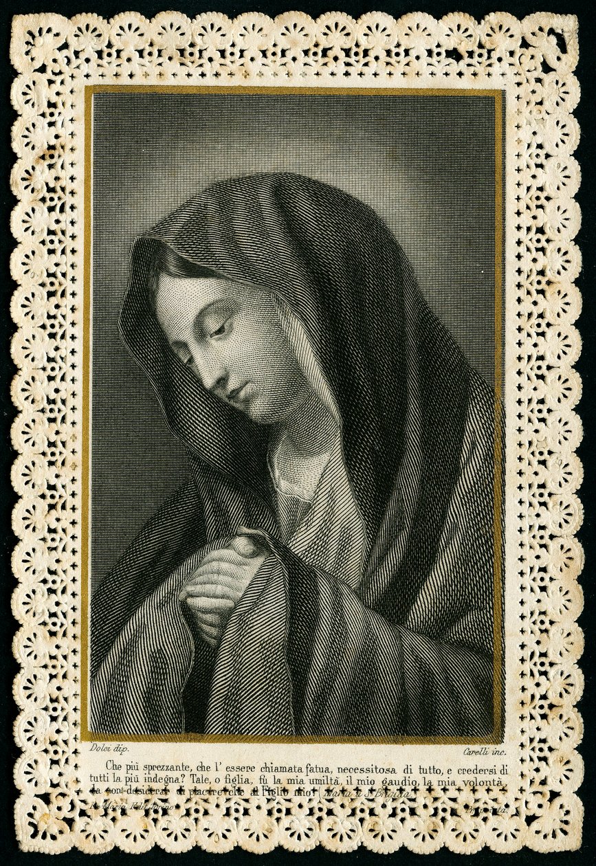 Zbožný obraz: Panna Maria (rytina) od Anonymous Anonymous