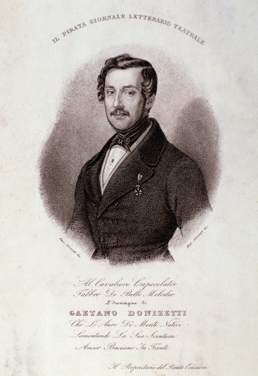 Portrét Gaetana Donizettiho (rytina) od Anonymous Anonymous