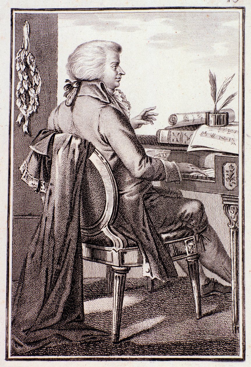 Portrét Johanna Leopolda Mozarta (rytina) od Anonymous Anonymous