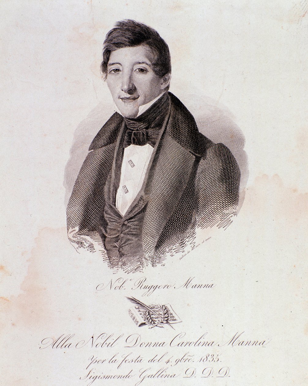 Portrét Ruggero Manna (rytina od Anonymous Anonymous