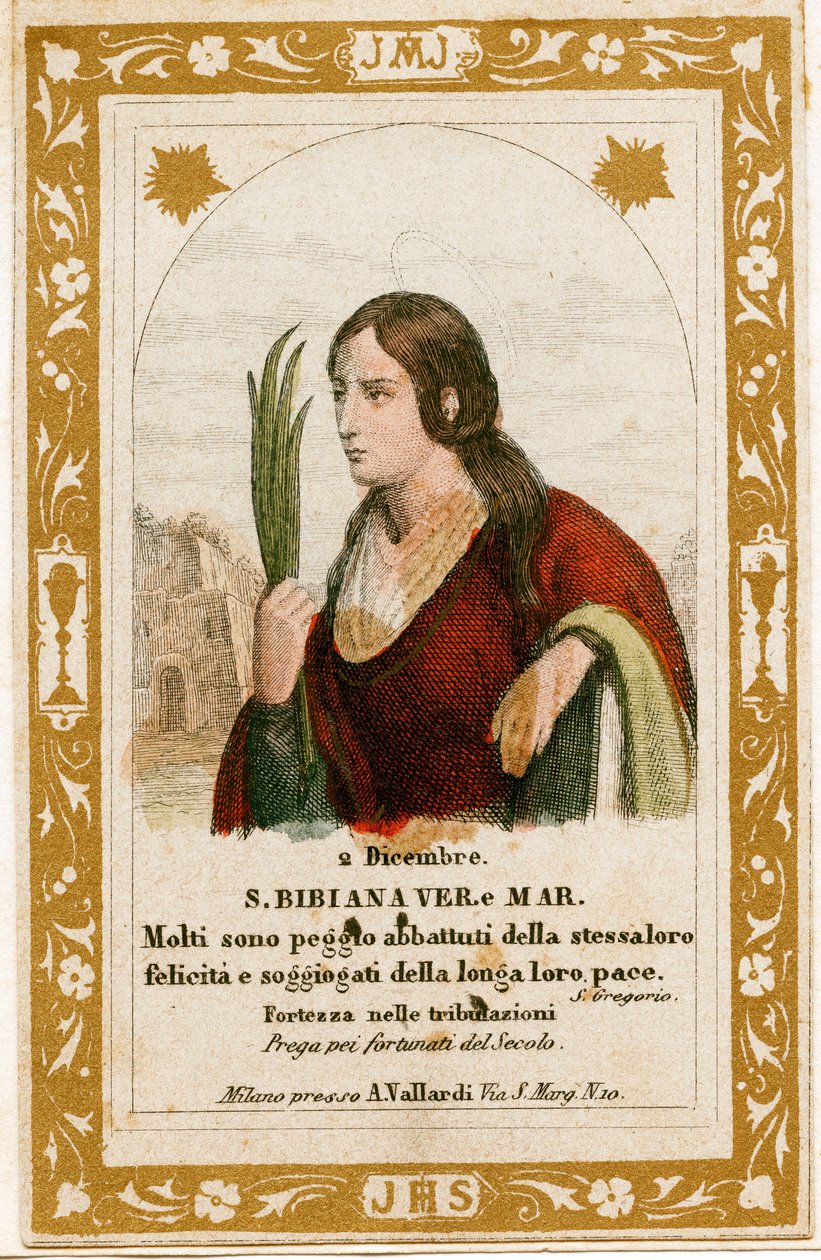 Svatá Bibiana (rytina od Anonymous Anonymous