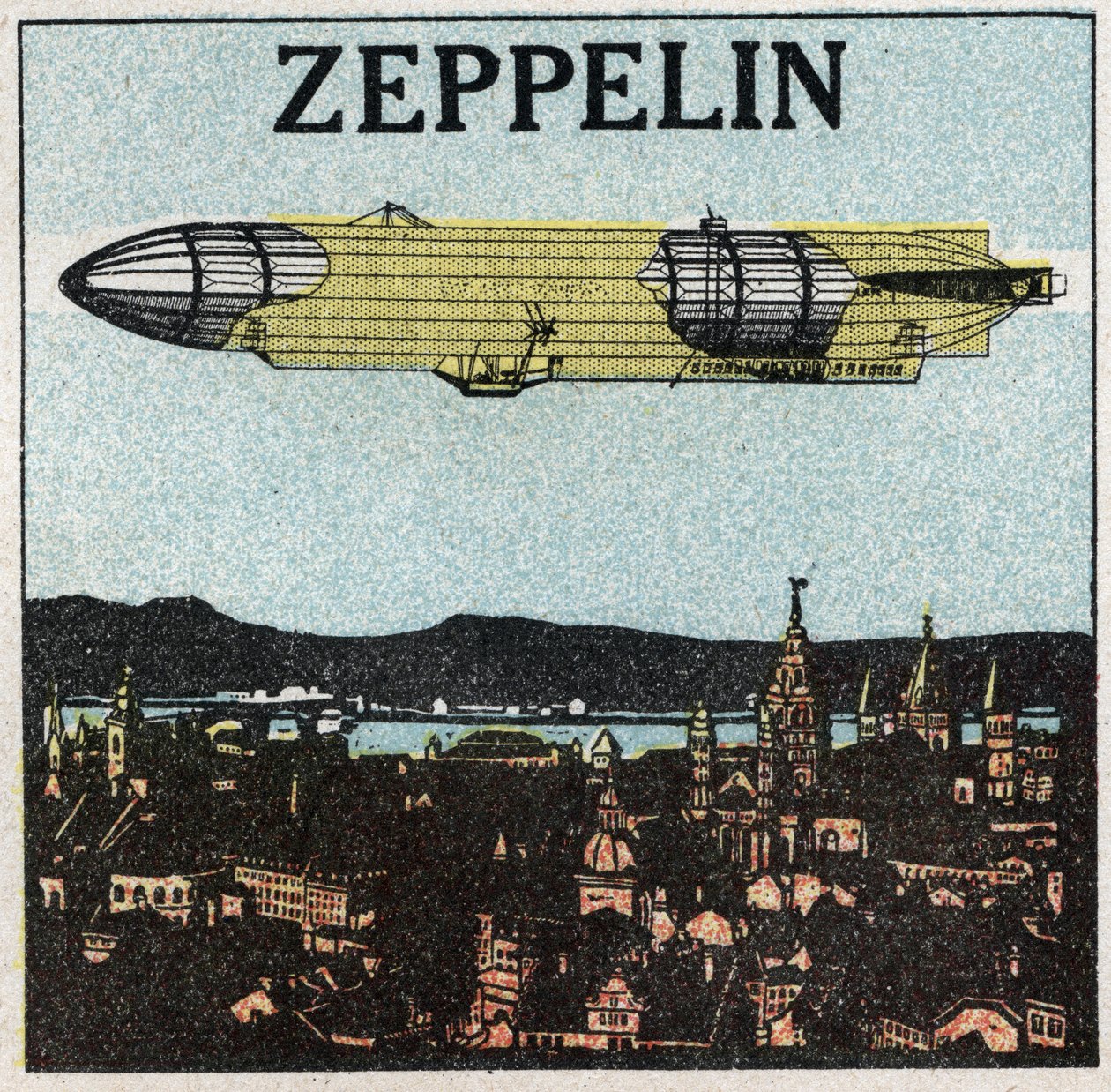 Balónky: zeppelin. Anonymní ilustrace z roku 1925. od Anonymous Anonymous