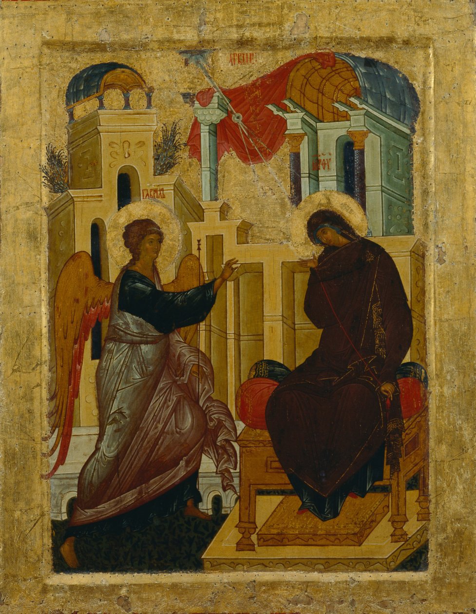 Zvěstování, 1497 od Anonymous Russian icon painter