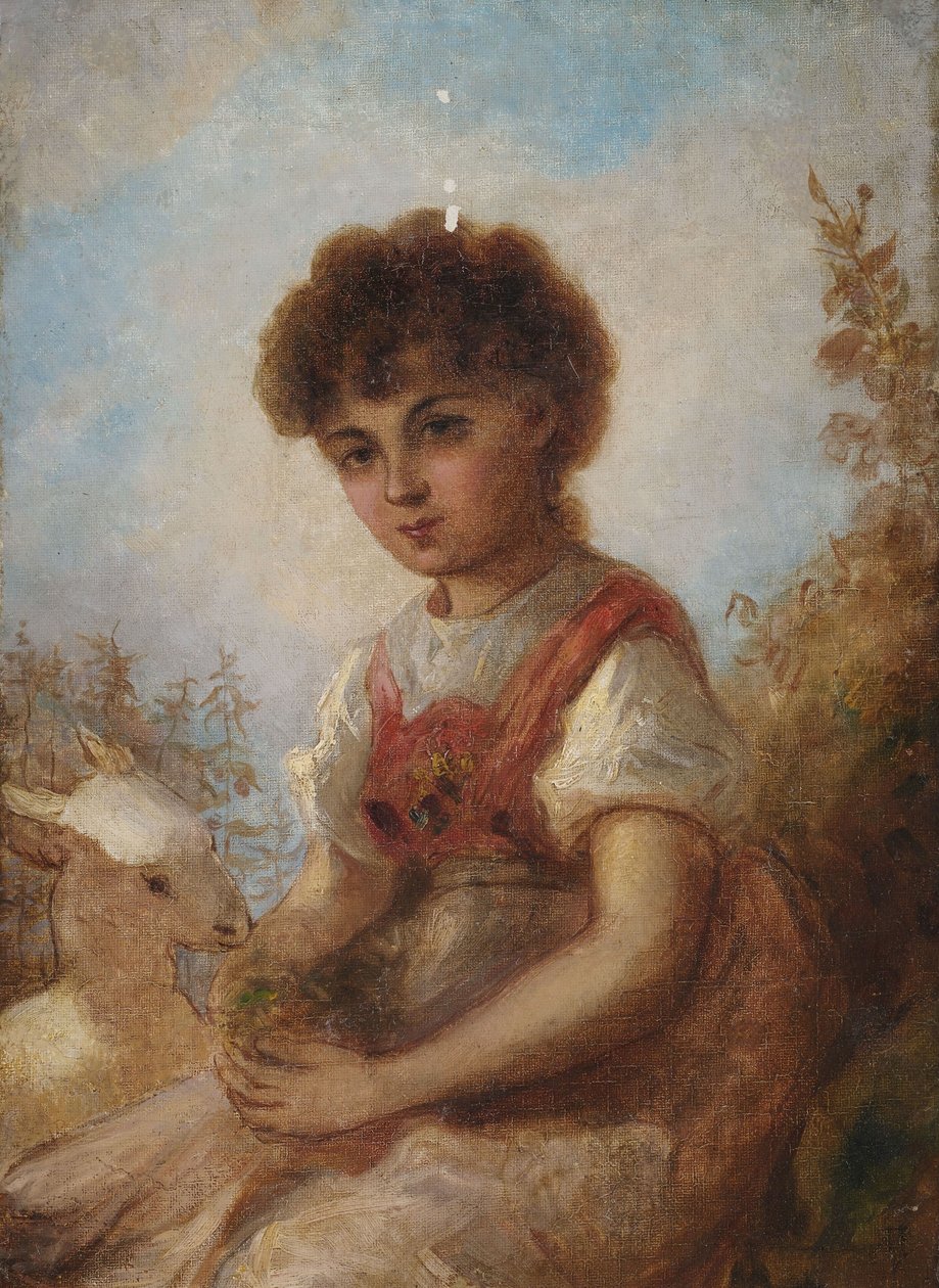 Holčička s kozou od Anselm Feuerbach