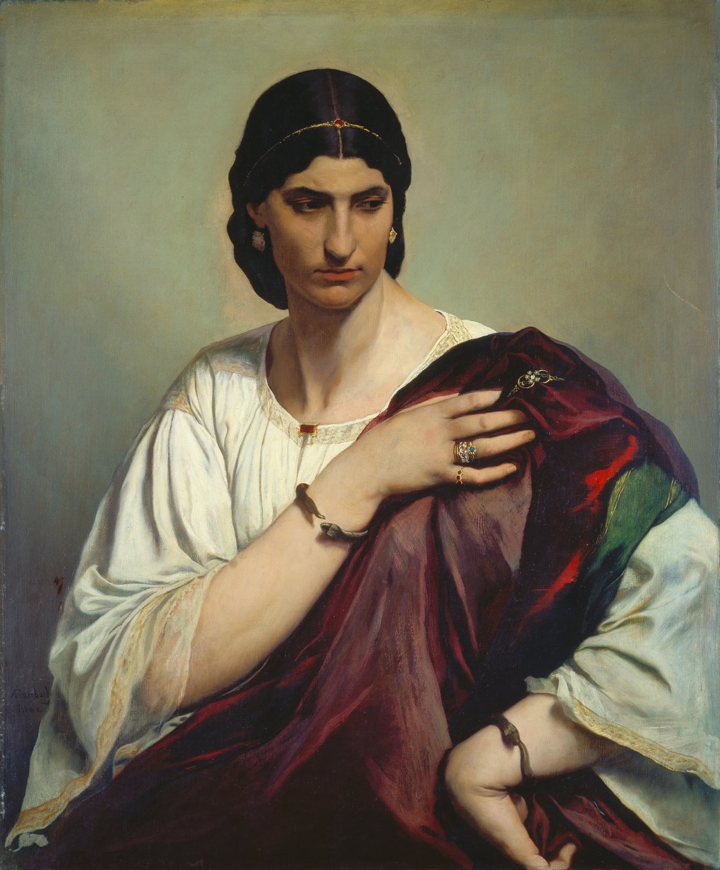 Poloviční portrét římské ženy od Anselm Feuerbach