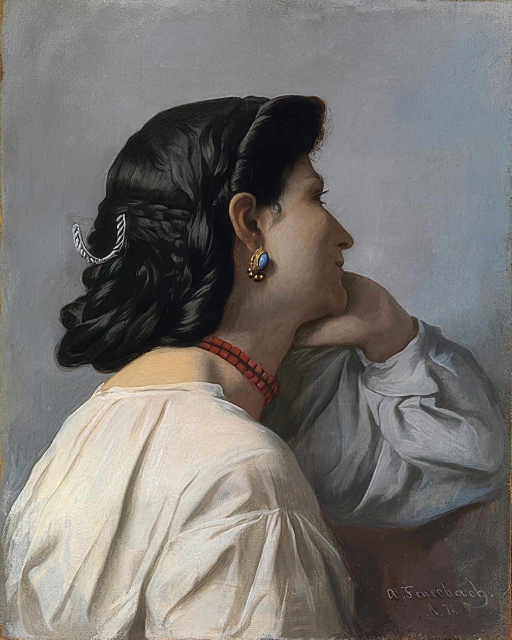 Ifigenie (studijní hlava). 1870 od Anselm Feuerbach