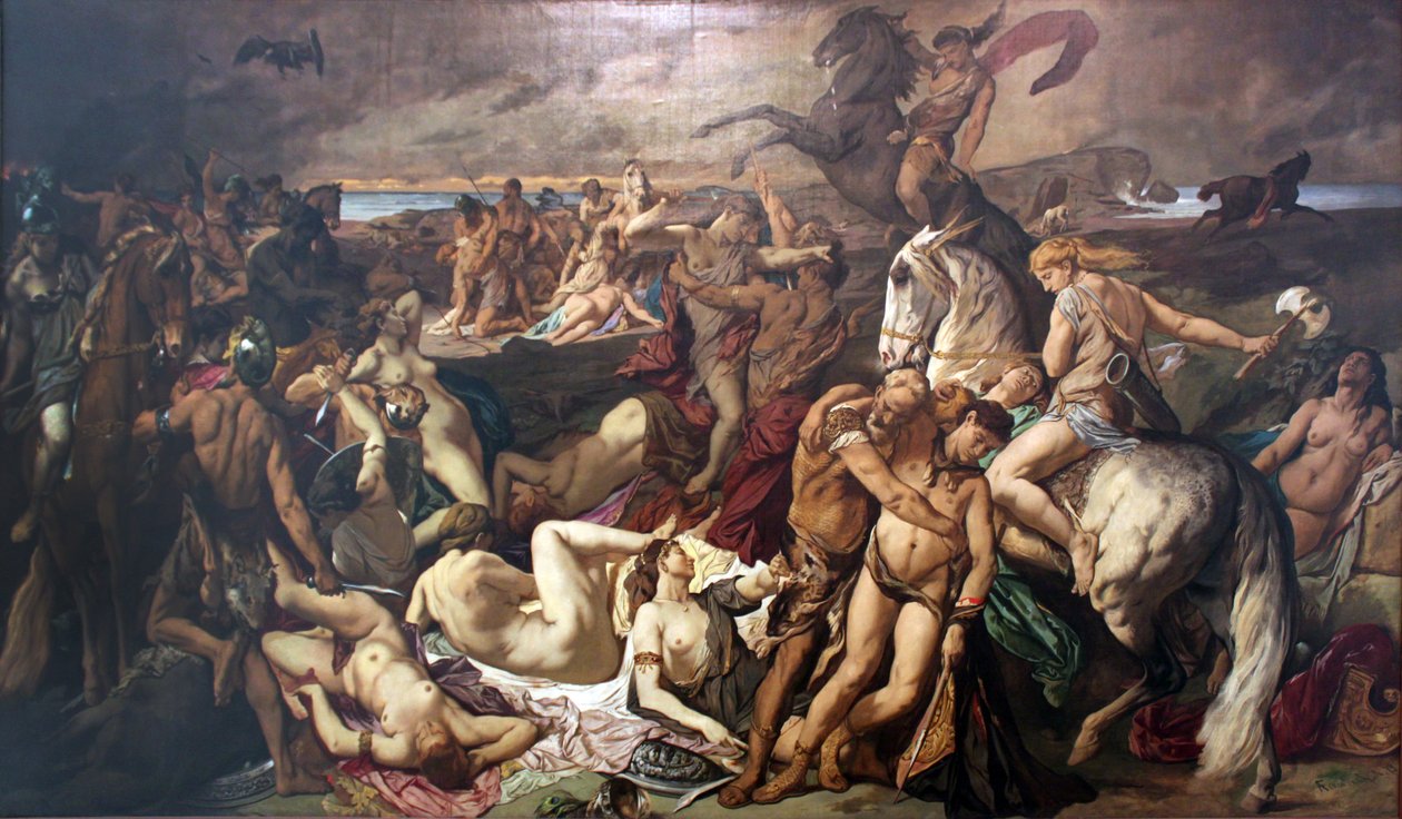 Bitva o Amazonky (druhá verze) od Anselm Feuerbach