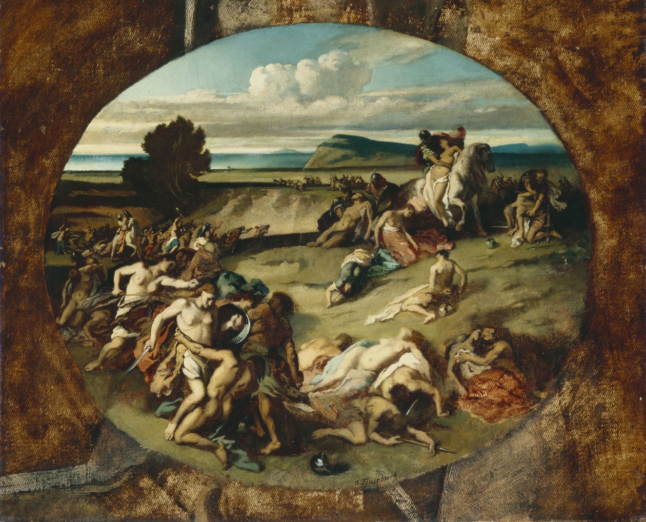 Bitva u Amazonek, 1857 od Anselm Feuerbach
