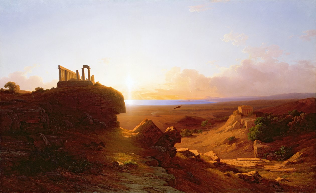 Romantická krajina, 1860 od Antal Ligeti