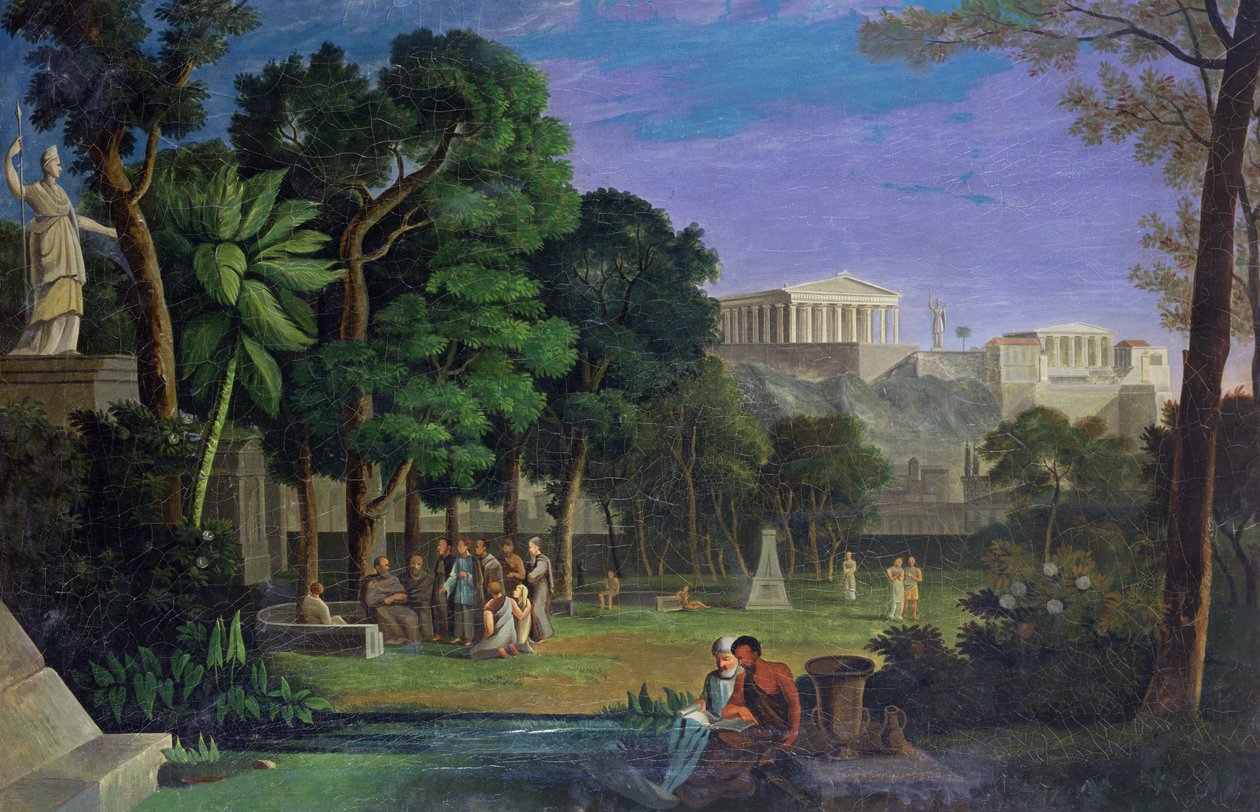 The Philosophers Garden, Atény, 1834 od Antal Strohmayer