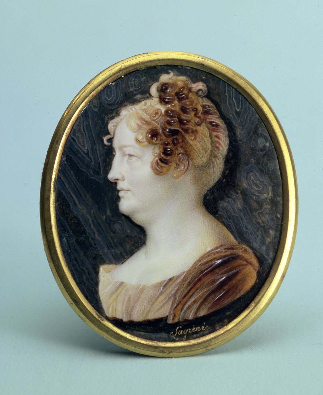 Portright of Maria Alekseevna Naryshkina (1762-1822), s. 1817-25 (slunce a guahe na slonovině) od Anthelme Francois Lagrenee