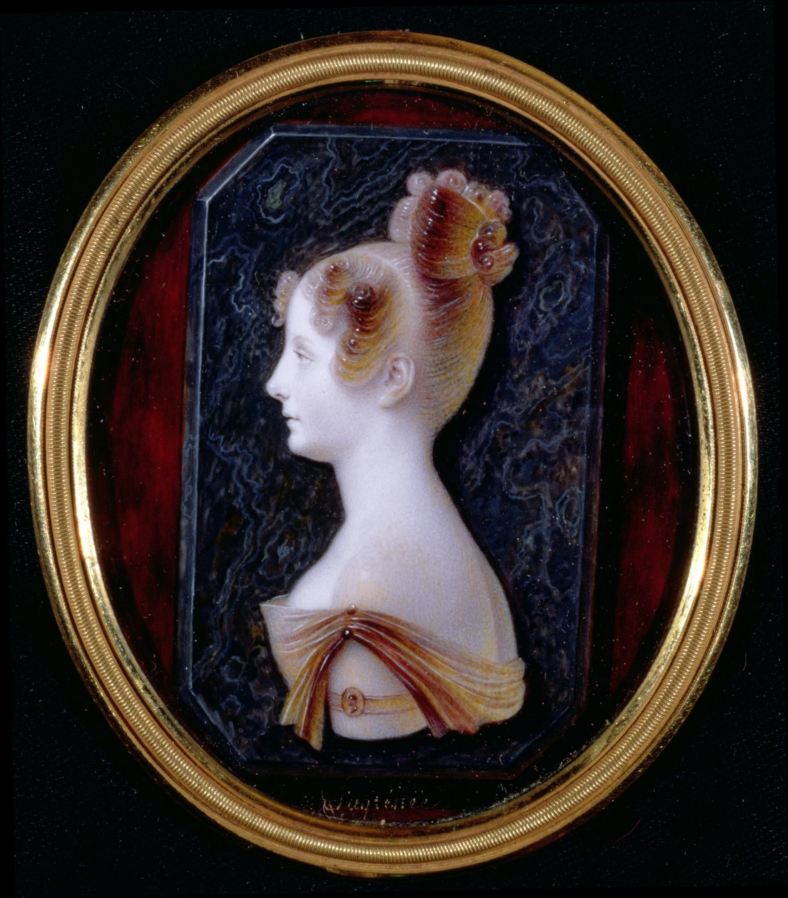 Portrét princezny Eleny Pavlovny, kolem roku 1820 (wc a kvaš na smaltu) od Anthelme Francois Lagrenee