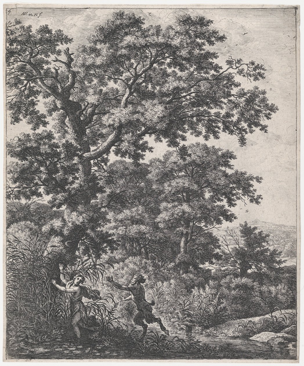 Krajina s Pan a Syrinx, 17. století. od Anthonie Waterloo