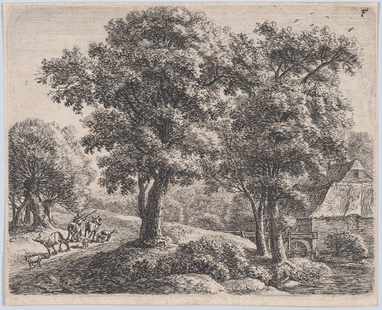 Pastevec a mlýn, 17. století. od Anthonie Waterloo
