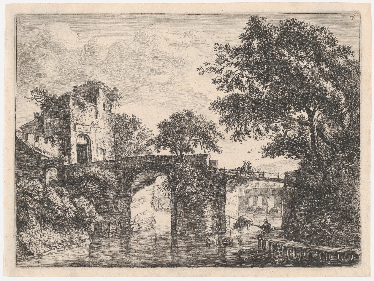 Dva kamenné mosty, 17. století. od Anthonie Waterloo